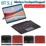Tablet Bluetooth-compatible 5.1 7 Colors LED Backlit Trackpad Keyboard Rechargeable for Surface Pro 3/4/5/6/7