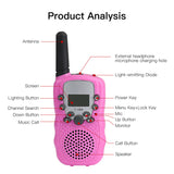 Portable Handheld Walkie Talkie Children 2 Way Radios 3KM Long Range Educational Interactive Indoor Outdoor Acitvities Adventure