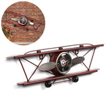 Retro Style Aircraft Wall Clock Iron Decoration Clock Wall Hanging Art Clock Living Room Dining Wall Decorative Airplane Clock