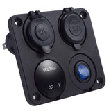 DIY Dual USB Charger 4.2A Voltmeter 12V Power Outlet ON-OFF Switch Four Function Panel for Car Boat Marine RV Truck Camper