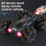 High speed double-sided music light remote control drift spray stunt racing children's electric toy car