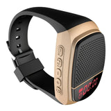 Bluetooth-Compatible Sports Music FM Radio USB Charging Bike Cycg Watches Alarm Watch Audio for Running/Hiking