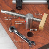 Woodworking Desktop Vise Tenon Head Brass Baffle Desktop Ratchet Locking Stainless Steel Desktop Fixture 20Mm Table Card