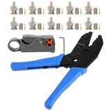 1Set Coax Rf/Bnc Tools for Rg58 Rg59 / Rg6 with 10Pcs Bnc Plug Crimp Connector Set