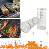 Rolling Basket Accessories Round BBQ Grill Mesh,BBQ Vegetable Slices Basket,For Vegetable,Fries,Fish