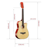 38" Acoustic Musical Guitar 6 Strings Clear Sound Professional Durable Full and