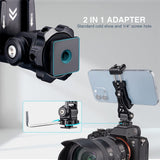 Tripod Mount Clip Metal Phone Holder Clamp with Cold Shoe Arca 360 Rotatable for Live Photography Vlog for Canon Sony Dslr