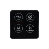 TD033 Black Four Key Square Capacitive Touch Caller Scratch Resistant Tempered Glass Panel