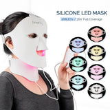 Face Neck Silicone LED 7 Colors Photon Red Light Therapy Flexible Facial Beauty Mask Skin Care Anti-Ance