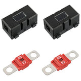 ANS-H Fuse Holder And 2 X High Current Bolt On Midi 40A Amp Plastic Car Flat Fuses For Cars, Trucks, Vehicles 50A
