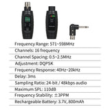 UHF Professional Wired to Wireless Microphone Converter Micphone Transmitter & Receiver 571~598MHz Receiving Transmission