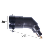 3.3A DIN Hella Powerlet Plug to Dual USB Charger Adapter for Ducati Triumph Motorcycle iPhone, and GPS Saav (Angled)
