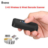 Mini CCD Barcode Scanner, 3-in-1 Bluetooth USB Wired & 2.4 Wireless Bar Code Reader Portable Image Scanner 1D Screen Scanning compatible with iPad, iPhone, Android Phones, Tablets PC