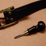 BOWEN Slot Type Screwdriver Mirror Polished Surface Handmade DIY Leather Belt Screw Tightening Tool Chrome Vanadium Steel Head
