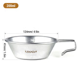 LIXADA 2pcs Stainless Steel Travel Sierra Cup 200ml Measuring Bowl for Backpacking Camping Picnic Cookware