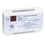 Gas Detector 85dB Loud DC 12V Compact Design RV Propane Alarm for Trailer Camper Motor Digital Display