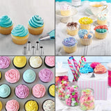 5 large stainless steel nozzles for decorating pastry utensils such as cupcakes and cookies