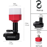 12W 1200LM Cordless Work Light LED Table Lamp High Low Ceam Control Torch Electric Flashlight for Milwaukee 20V Li-ion Battery