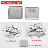 50x50mm Square Parts - 50 Sets Fridge Magnets Consumables & 100 Sets DIY Badge Button Pins Materials for Art Crafts