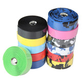 2pcs Road Bike Bicycle Handlebar Tape Camouflage Cycling Handle Belt Cork Wrap with Bar Plugs