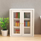 1:12 Miniature White Wall Cabinet Hanging Storage Organizer Cupboard Dollhouse Furniture Decor