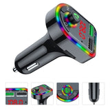Colorful Breathing Atmosphere F6 FM Transmitter USB Charger Portable Adapter Dual Ports Hand free Lamp Car MP3 Player