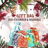 15Pcs Drawstring Bags 2024 Merry Santa Claus Gift Large Candy Cookie Packaging Bag Christmas Decora