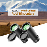Powerful Binoculars 10X42 Roof Telescope With Universal Phone Adapter Quick Focus Compact Binocular For Hunting Camping