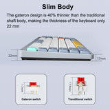 iBlancod 84-Key Wireless Keyboard - 2.4G+BT5.0+Type-C, 75% Low Profile Layout for Tablets, Laptops, and Smartphones