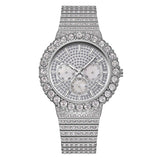 PINTIME Luxury Watch for Men Diamond Ice Out Quartz Wristwatch Stainless Steel Strap CZ Dial Waterproof 3br Casuals Reloj Hombre