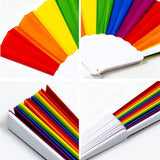 20 Pack Rainbow Folding , Hand Held Fan Gay Pride LGBT Fans For Parties Festival Events Dance Supplies