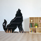 Wolf Crystal Display Shelf Wooden Essential Oil Storage Rack Wall Hanging Decor Living Room Organizer Ornaments
