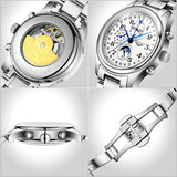 GUANQIN Mechanical Luxury Moon Phase Men's watches Stainless steel Sapphire mirror watch for men Multifunctional automatic Watch