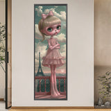5D DIY Full Round Drill Diamond Painting Girl Eiffel Tower Art Craft 30x90cm
