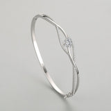 Silver Bracelet Women's Niche Design Bouquet Wave Bracelet