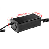 10A 54.6V Lithium Fast Charger with LED Display - For 13S 48V Li-ion Battery. Aluminum Shell, EU + Clip Plug