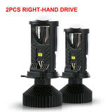 Y6D H4 LED Headlight Projector Lens with Fan Cooling 90W Automobile Hi Lo Beam Bulb 12V 6000K RHD LHD
