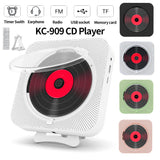 Portable Bluetooth Speaker Stereo Players LED Screen Wall Mountable CD Music Player with IR Remote Control FM Radio