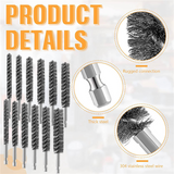 Bore Stainless Steel Bristles Wire Brush for Power Drill with Hex Shank Handle 12 Pcs