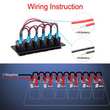 2 3 4 5 6 8 Gang 12V 24V Universal Rocker Switch Panel Waterproof RV Yacht Marine Boat Car Light ON/OFF