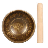 Tibetan Singing Handmade Buddha Tibet Struck Ritual Music Therapy Copper Chime Sound Bowl with Wooden Striker