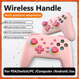 Wireless Controller 3-mode Connection Wireless Games Handle One Click Wake-up Bluetooth-compatible for PS4/Switch/PC/Computer