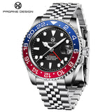 2023 Brand-New PAGRNE DESIGN Men Mechanical Watches Stainless Steel Sapphire Glass 100m Waterproof Business Style Motion Watches