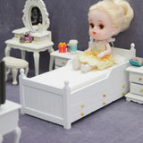 1:12 Scale Mini Drawer Bed Model Dollhouse Miniature Accessories Bedroom Furnitures