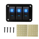 2 3 4 5 6 8 Gang 12V 24V Universal Rocker Switch Panel Waterproof RV Yacht Marine Boat Car Light ON/OFF
