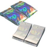 Iridescent Zip lock Bags 100Pcs Pouches Cosmetic Plastic Laser Iridescents Bag Holographic Makeup Bages Hologram Zipper Bag-s