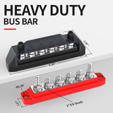 150A Power Distribution Block 12V 6 x 5/16" Terminal Stud Positive & Ground Battery Bus Bar for Marine Boat Automotive