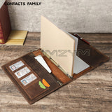 A4 Business Loose-leaf Detachable Book Binder Tabs Notepad Thick Brown Portable Leather Notebook Cover
