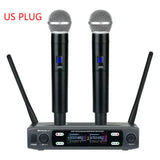 Professional UHF Wireless Microphone System Karaoke Handheld for Home Theater PA Speaker Singing Party Church with LED Screen