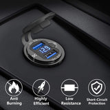Quick Charge Car Dual USB Charger Socket Auto Adapter QC3.0 36W Waterproof with Voltmeter Switch for 12V/24V Motorcycle ATV RV